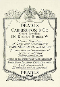 1918 Ad Secondhand Pearls Carrington Court Jewellers Necklace Jewelry YTT1