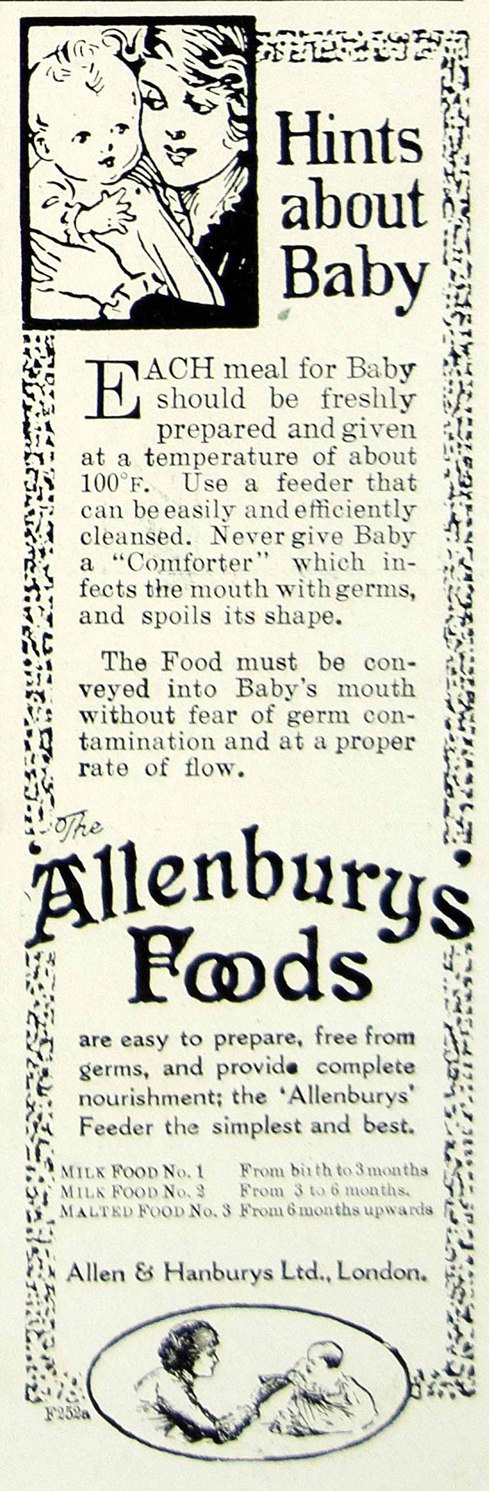 1918 Ad Allenbury Food Babies Milk Children Mothers London Allen Hanbury YTT1