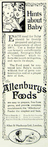 1918 Ad Allenbury Food Babies Milk Children Mothers London Allen Hanbury YTT1