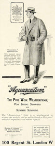 1918 Ad Aquascutum Sportsman Coat Jacket Rain Weatherproof London Fashion YTT1
