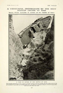 1918 Print Army Military Jerusalem Battle Gaza Strip Tank Machinery Rock YTT1