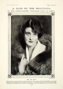 1918 Print Portrait Actress Ivy Duke Gianetta Maid Mountains Fur Fashion YTT1