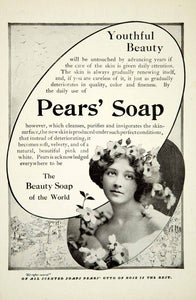 1912 Ad Pears Soap Health Beauty Art Nouveau Household Flowers Domestic YTT2