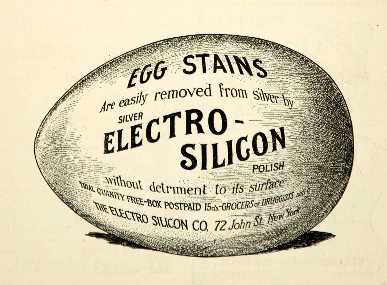 1895 Ad Electro Silicon Silverware Polish 72 John Street NYC Egg Kitchen YTT2