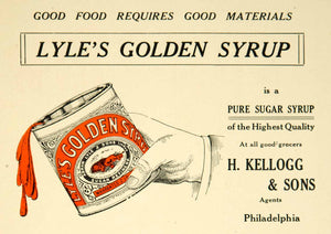 1910 Ad Lyles Golden Syrup Sugar H Kellogg & Sons Philadelphia PA Food YTT2