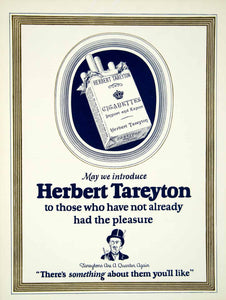 1925 Ad Vintage Herbert Tareyton Cigarettes Package Tobacco Smoking YVF1