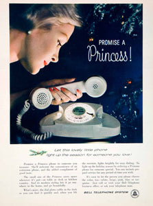 1960 Ad Vintage Bell Telephone System Princess Phone Illuminated Dial Retro YDW2