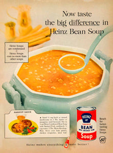 1961 Ad Heinz 57 Condensed Bean Smoked Pork Soup Canned Food Processed YDW2