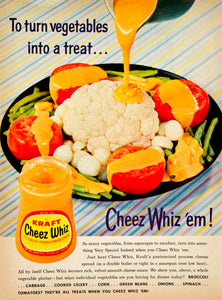 1961 Ad Kraft Cheez Whiz Processed Cheese Sauce Spread Cauliflower Food YDW2