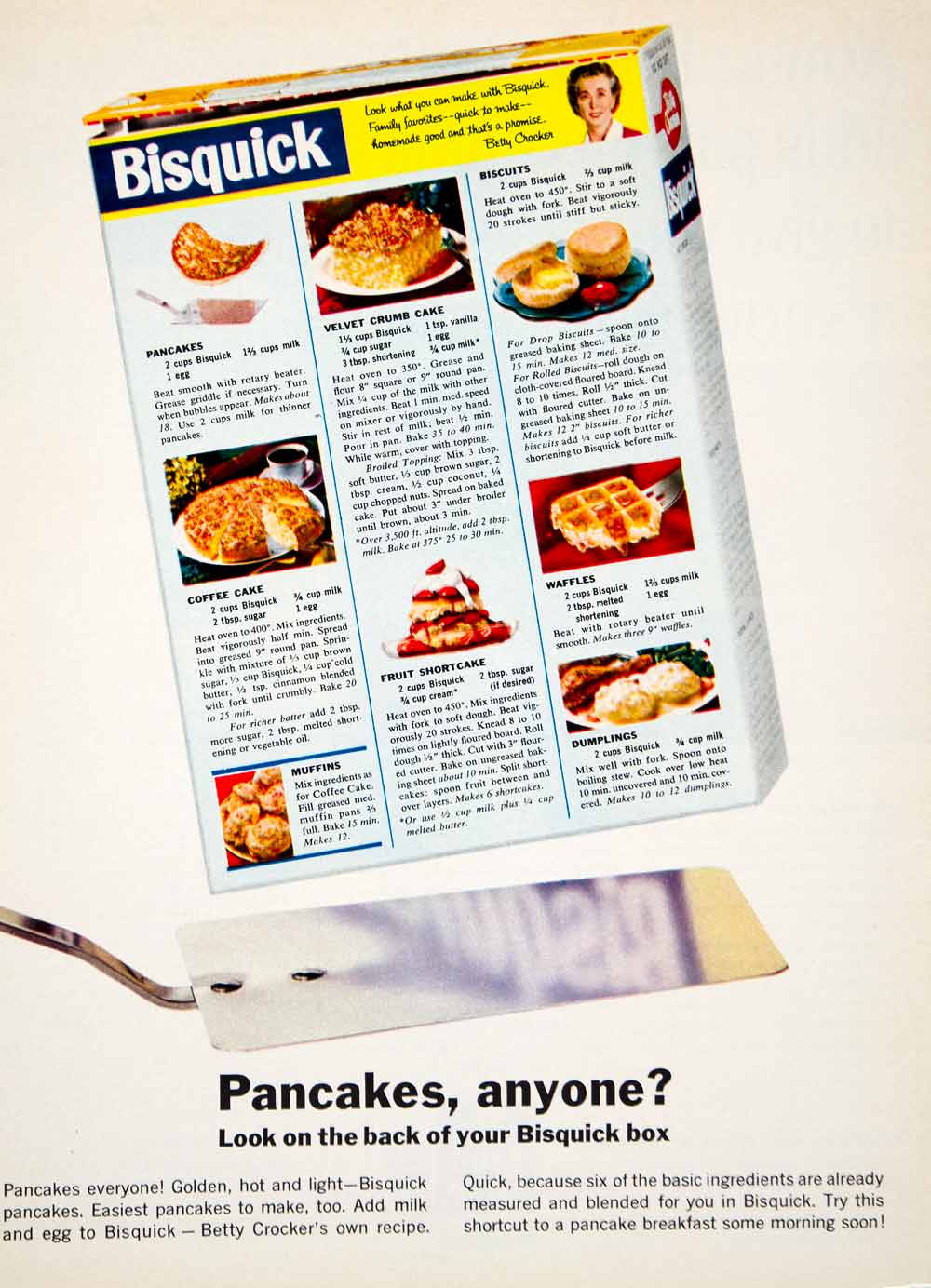 1964 Ad Bisquick Baking Mix Betty Crocker General Mills Convenience Food YWD2