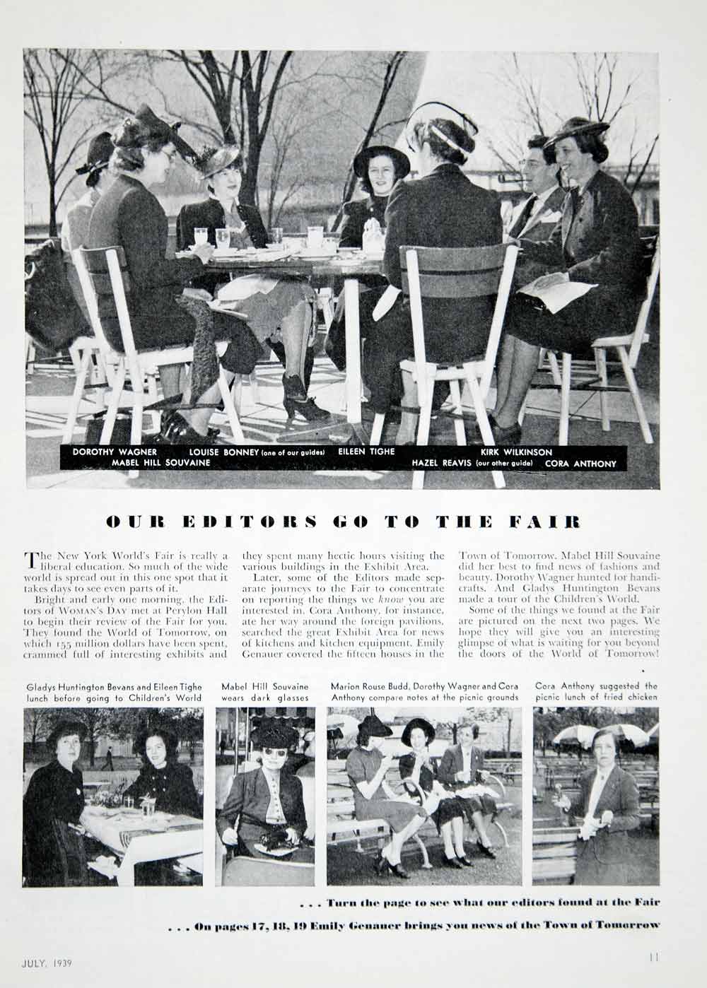 1939 Article New York World's Fair Exhibits Food Fashion Reviews Historical YWD3