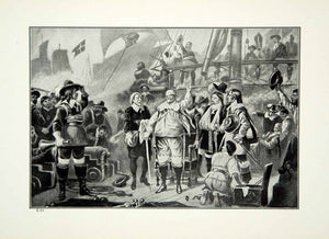 1921 Print King Christian IV Denmark Thirty Years War Art Wounded Naval YWE1
