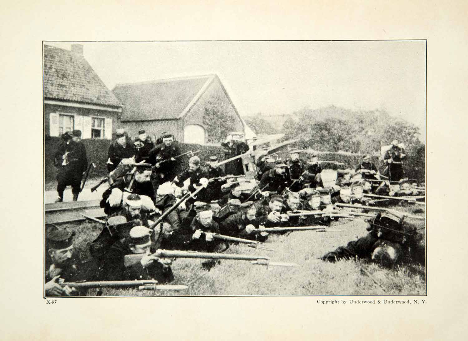 1921 Print World War I Belgian Troops Military Army Deployment Verviers YWE1