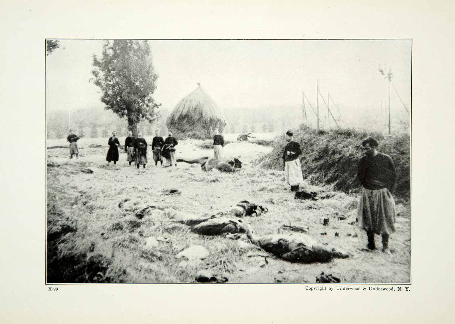 1921 Print World War I French Zouave Infantry Marne Battlefield Dead Corpse YWE1