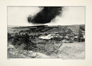 1921 Print World War I Artillery Guns Explosion German Ammo Depot Meuse YWE1