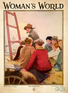 1922 Cover Womans World Victor C Anderson Art Hay Straw Ride Wagon Rural YWW1