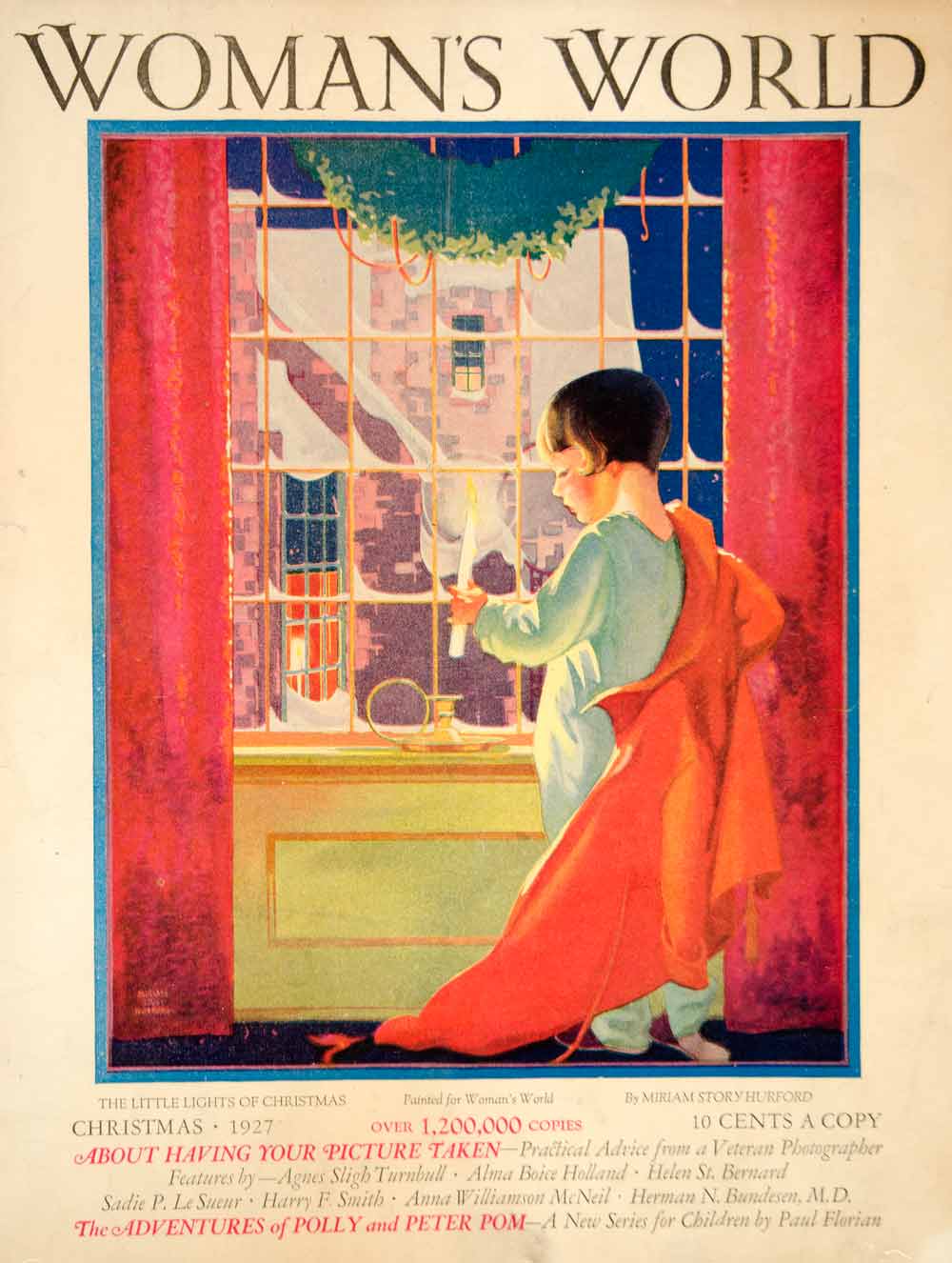 1927 Cover Womans World Miriam Story Hurford Art Deco Child Christmas YWW1