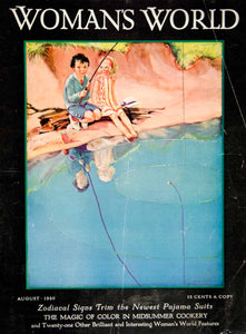 1930 Cover Womans World Miriam Story Hurford Art Deco Children Fishing YWW1