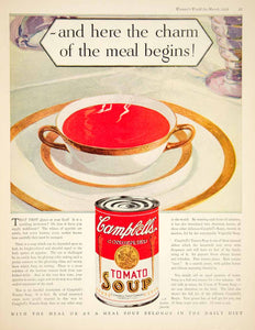 1928 Ad Campbells Tomato Soup Food Vegetable Fruit Grocery Kitchen Camden YWW1