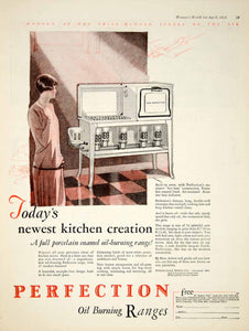 1928 Ad Perfection Oil Burning Stove Oven Kitchen Appliance Art Deco YWW1