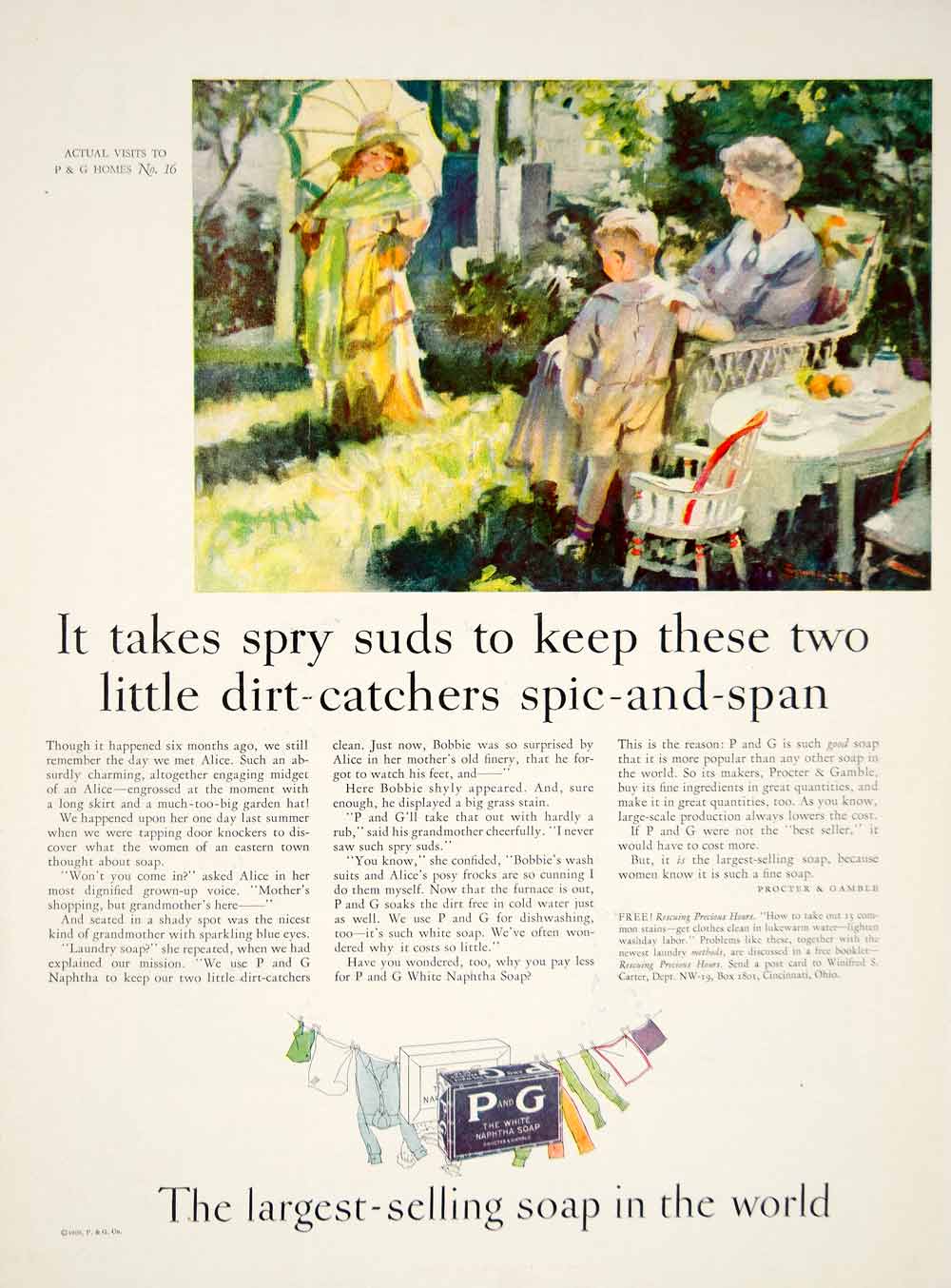 1929 Ad Procter Gamble White Naphtha Soap Impressionism Art Children YWW1