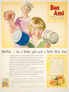 1930 Ad Bon Ami Washing Powder Soap Household Cleaner Housewife Children YWW1