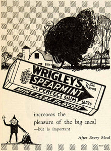 1927 Ad Wrigleys Spearmint Chewing Gum Candy Food Snack Farm Barn Grocery YWW1