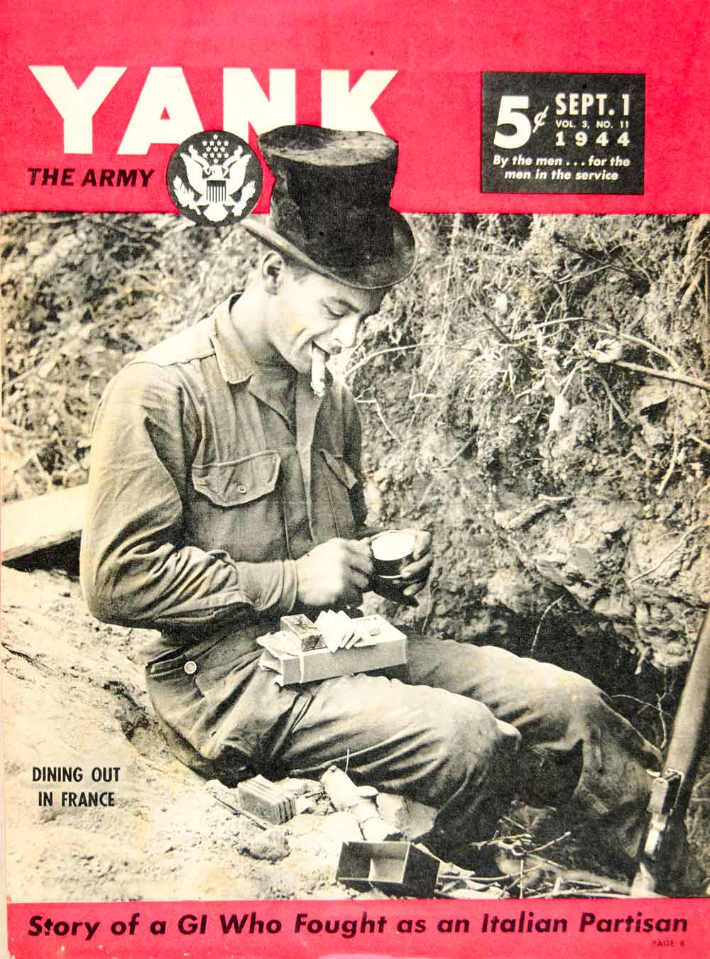 1944 Cover YANK Russell Smith La Haye Du Putis France World War II Soldier YYA1