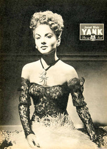 1944 Print World War II Pinup Girl Janet Blair Yank Army Weekly Magazine YYA1