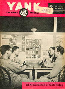 1945 Cover YANK Atomic Bomb Workers World War II Oak Ridge Eating Image YYA2