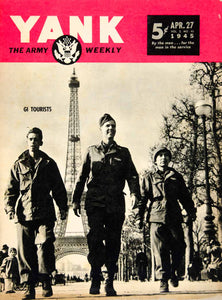1945 Cover YANK American GI Paris France Eiffel Tower Tour World War II YYA2