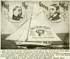 1899 Ad National Fast Color Eyelet International Cup Queen Victoria Yacht YYC1