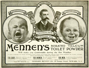 1900 Ad Mennens Borated Talcum Powder Babies Women Victorian Health Beauty YYC2