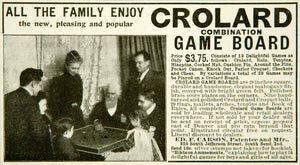 1901 Ad Crolard Combination Game Board Ed F Carson Family Play YYC2