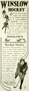 1901 Ad Samuel Winslow Hockey Skates Worcester Massachusetts Ice Sport Play YYC2