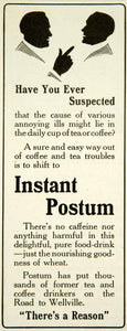 1917 Ad Instant Postum Coffee Substitute Caffeine-Free Drink Beverage Hot YYC2