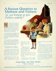 1922 Ad Postum Grape Nuts Cereal Food Breakfast Children Kids Grocery YYC3