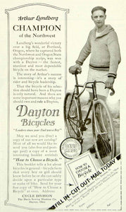 1922 Ad Dayton Bicycles Arthur Lundberg Davis Sewing Machine Transportation YYC3