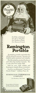 1922 Ad Remington Portable Typewriter Santa Claus Christmas Holiday Machine YYC3