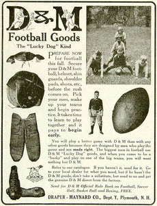 1922 Ad Draper-Maynard D&M Football Sporting Goods Athlete Children YYC3