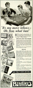 1923 Ad Milton Bradley Pirate And Traveler Spoof Board Game Children Toy YYC4