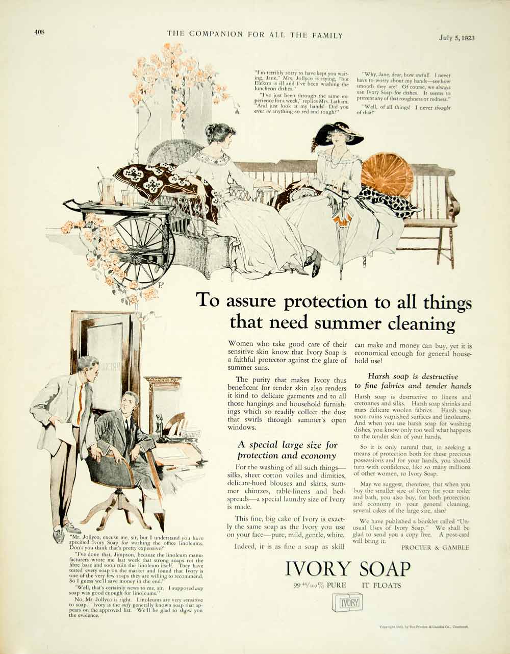 1923 Ad Procter & Gamble Ivory Soap Health Beauty Art Deco Household YYC4