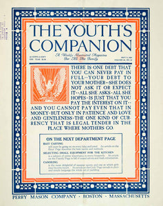 1924 Cover Youth's Companion Mothers Day Holiday Quotation Roaring Twenties YYC5