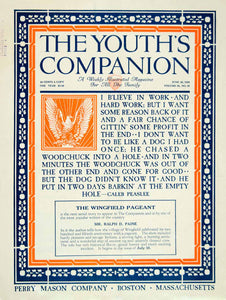 1924 Cover Youth's Companion Caleb Peaslee Hard Work Quotation Roaring YYC5