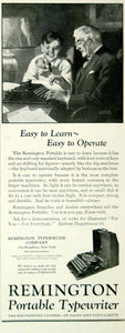 1924 Ad Donald Gardner Art Remington Portable Typewriter Roaring Twenties YYC5