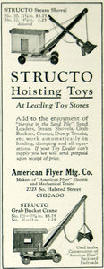 1924 Ad American Flyer Structo Steam Shovel Grab Bucket Crane Childrens Toy YYC5