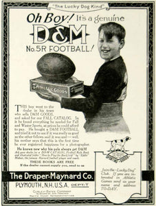 1924 Ad Draper-Maynard D&M Lucky Dog 5R Football Sporting Goods Athlete YYC5