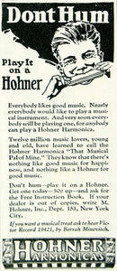 1925 Ad M Hohner Harmonica Musical Instrument Children Kids Roaring Twenties Era