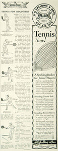 1925 Ad AG Spalding Young America Tennis Racket Sporting Goods Roaring Twenties