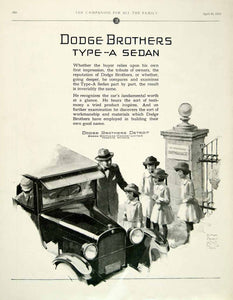 1925 Ad William Meade Prince Art Dodge Brothers Type A Sedan Car Automobile Kids